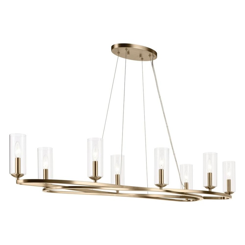 Harpin 52.5″ 8-Light Linear Chandelier Champagne Bronze