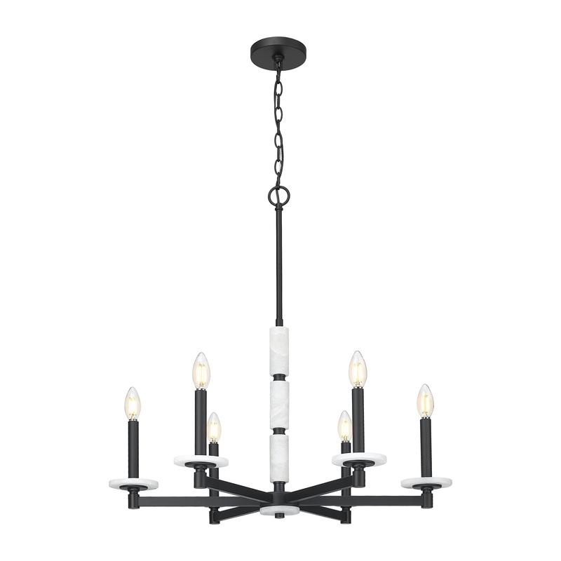 Kaden 6-Light Chandelier Matte Black