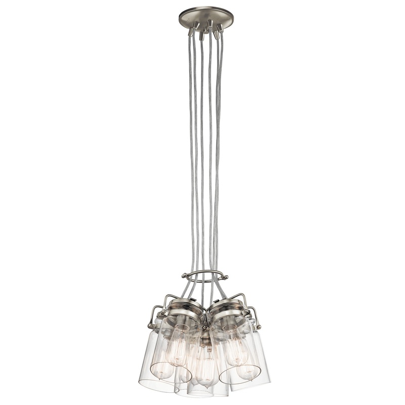 Kichler 42877NI Six Light Pendant, Brushed Nickel