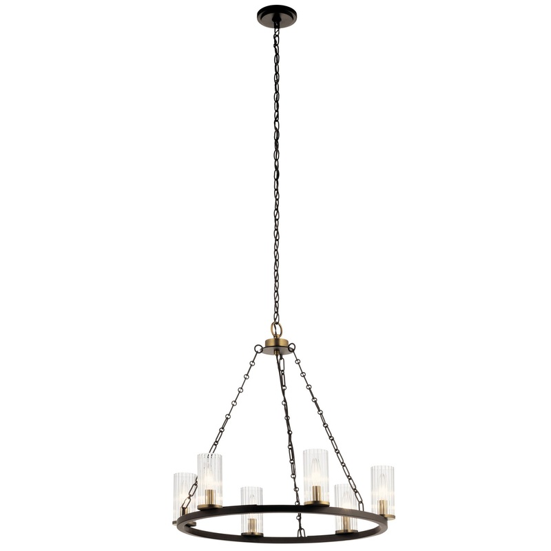 Kichler 52107OZ Six Light Chandelier, Olde Bronze