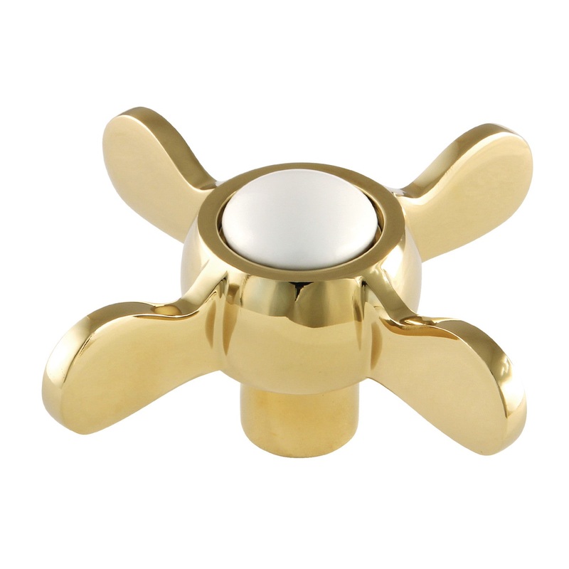 KSDH285PB Cross Diverter Handle, Polished Brass