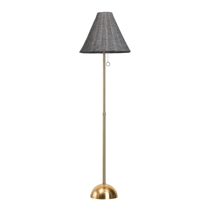 One Light Floor Lamp from the Destiny Collection in Aged Brass Finish by Mitzi
