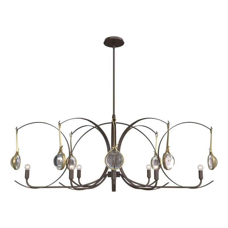 Optic 8-Light Oval Pendant Bronze Modern Brass