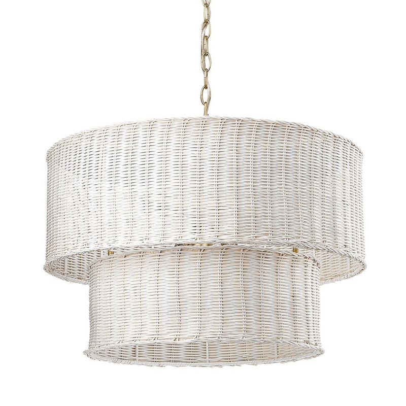 Six Light Chandelier from the Erma BCB Collection in Brushed Champagne Bronze Finish by Golden