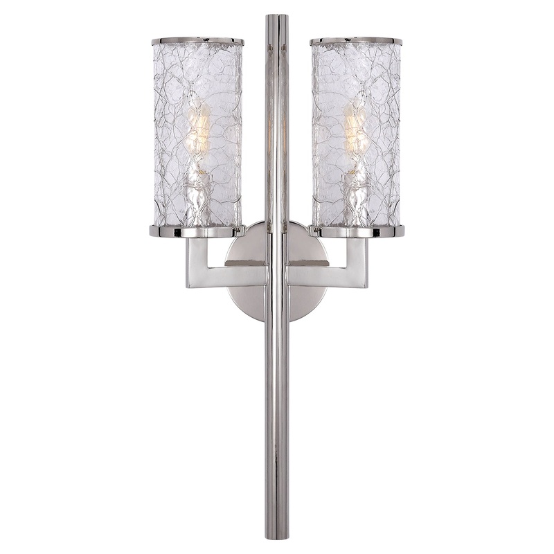 Two Light Wall Sconce from the Liaison Collection in Polished Nickel Finish by Visual Comfort Signature