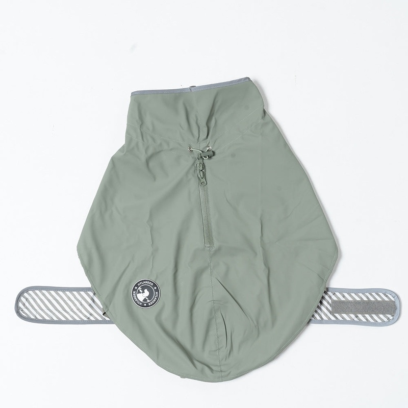 40# Green Waterproof Reflective Dog Raincoat for Small to Large Dogs