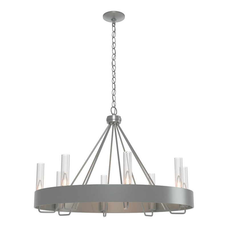 Banded Ring Chandelier Vintage Platinum Clear Glass