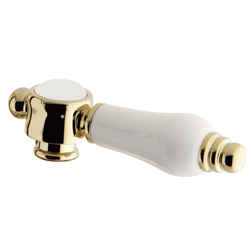 Bel-Air KSDH7612BPL Porcelain Lever Diverter Handle, Polished Brass