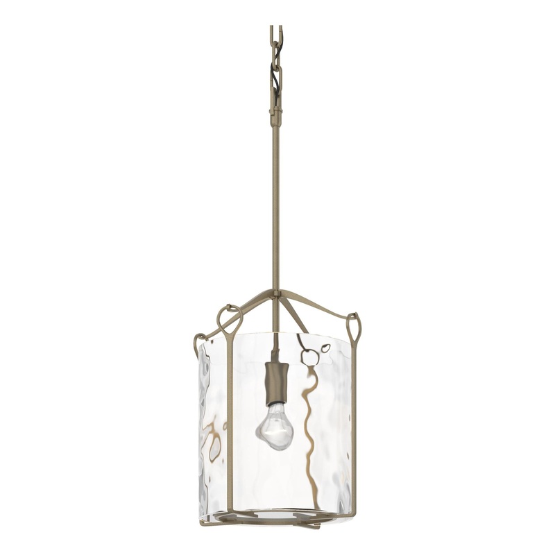 Bow Tall Mini Pendant Soft Gold Water Glass (LL)