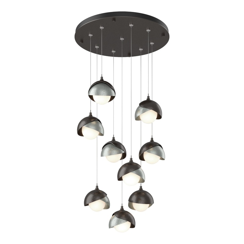 Brooklyn 9-Light Double Shade Pendant Oil Rubbed Bronze Vintage Platinum