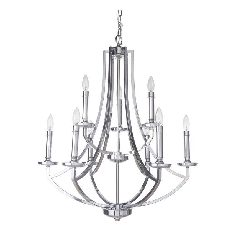 Craftmade 40029-CH Hayden Nine Light Chandelier Chrome (Discontinued)