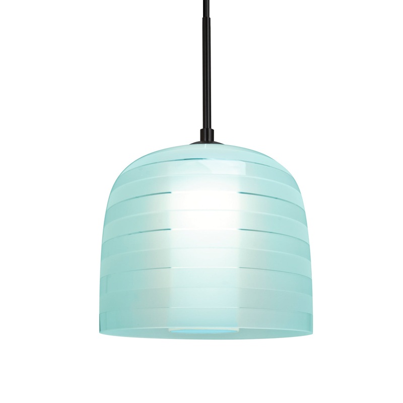 LED Pendant from the Mitzi 7 Collection in Black Finish by Besa