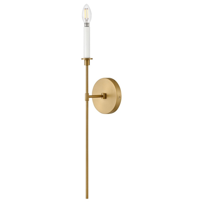 LED Wall Sconce from the Hux Collection in Lacquered Brass Finish by Lark