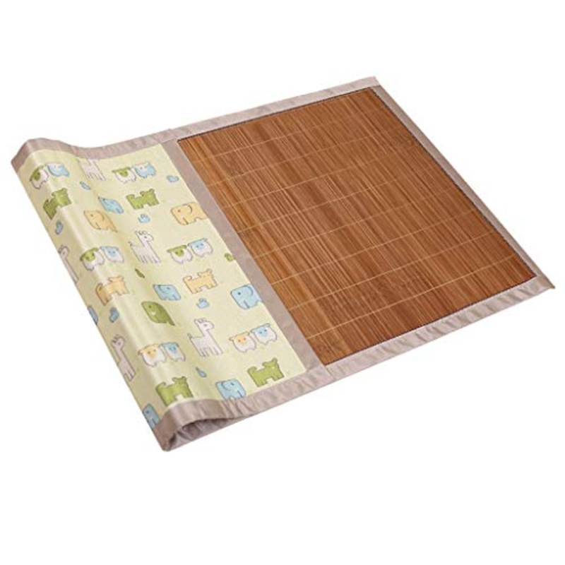 MBY Materassino in bamb, Bambino Bambini Cartone Animato Seta Ghiacciata Doppia Faccia Scuola Materna Pisolino Stuoia Carbonizzato bamb (Size : 70140cm)
