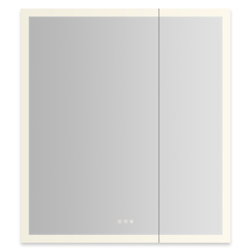 Medicine Cabinet AIO 36 x 40 Inch with Perimeter Lighting 2 Doors Triple Mirror Left Hinge