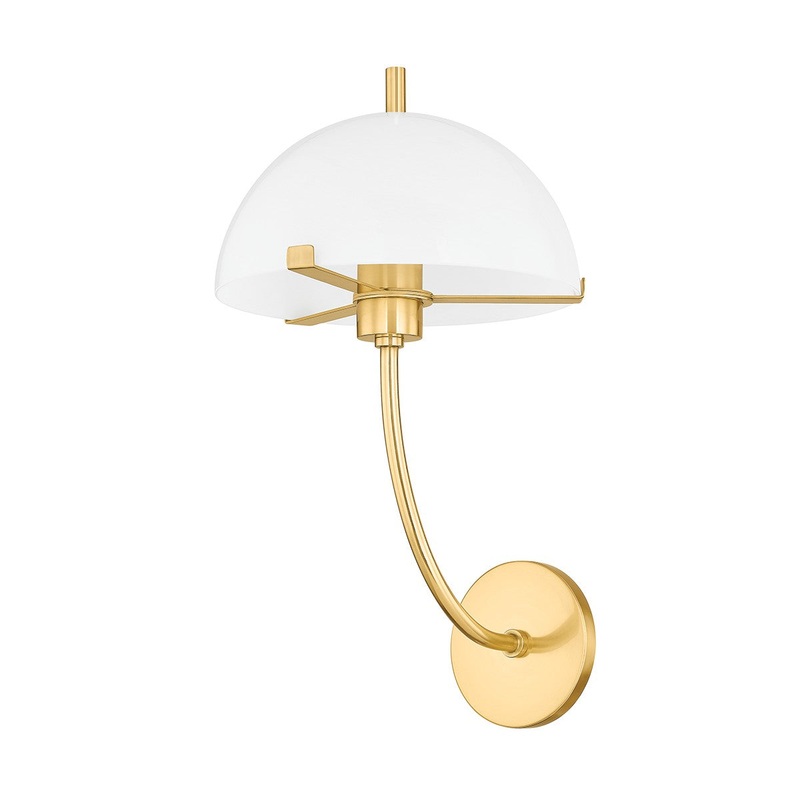One Light Wall Sconce from the Atala Collection in Aged Brass Finish by Mitzi