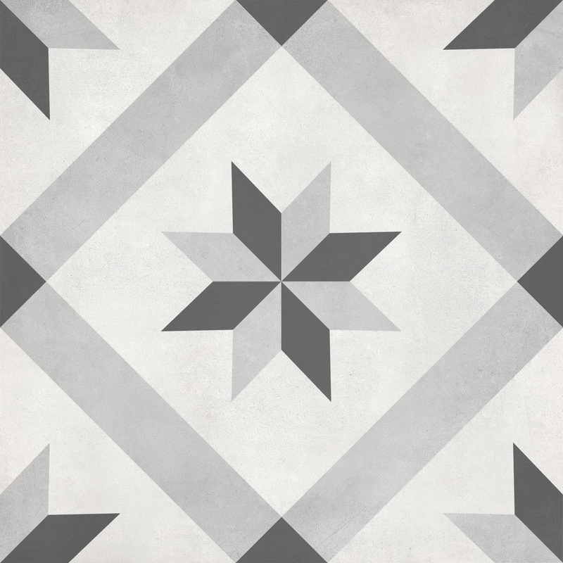 8″ x 8″ Form Matte Ice Compass Deco Porcelain Tile 60-316