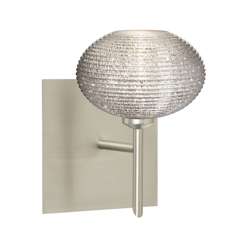 Besa 1SW-5612GL-SN-SQ Lasso One Light Wall Sconce Satin Nickel