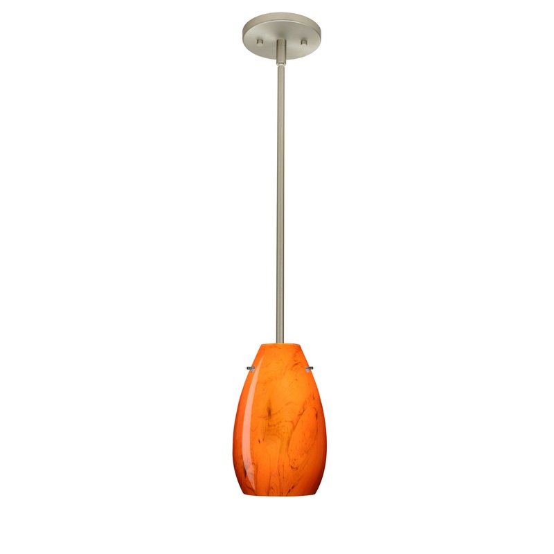 Besa 1TT-4126HB-LED-SN Pera One Light Pendant Satin Nickel