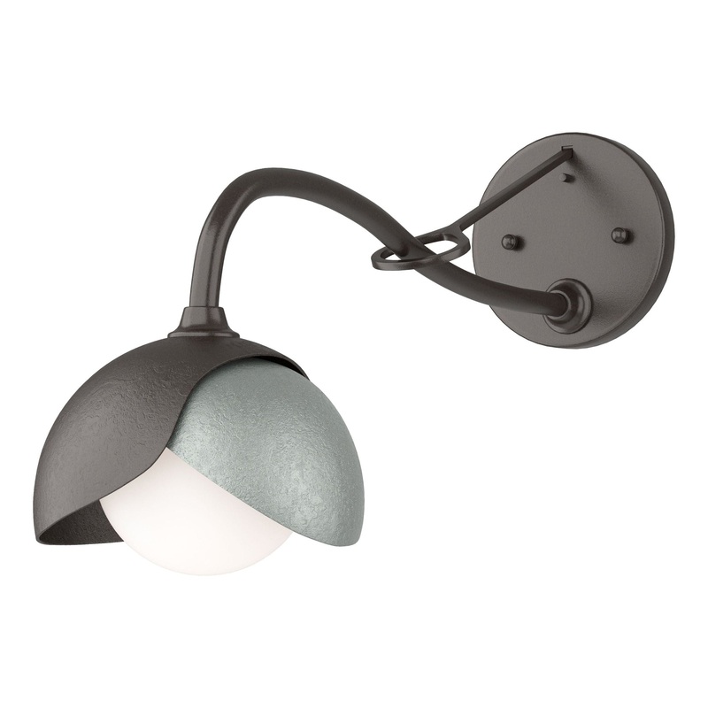 Brooklyn 1-Light Double Shade Long-Arm Sconce Oil Rubbed Bronze Vintage Platinum