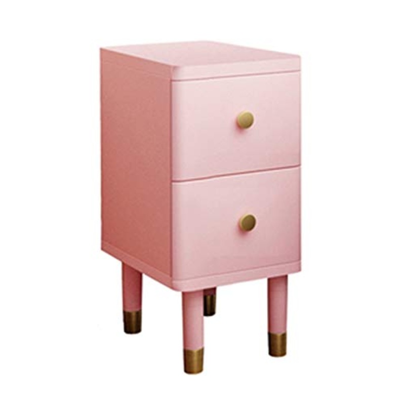 Comodini Comodino da Letto Comodino da Letto Due Cassetti Armadio da Comodino Ad Armadio Ad Alto Contenuto di Piede Comodino Assemblato Richiesto Camera da Letto (Color : Pink, Size : 38 * 25 * 53cm)