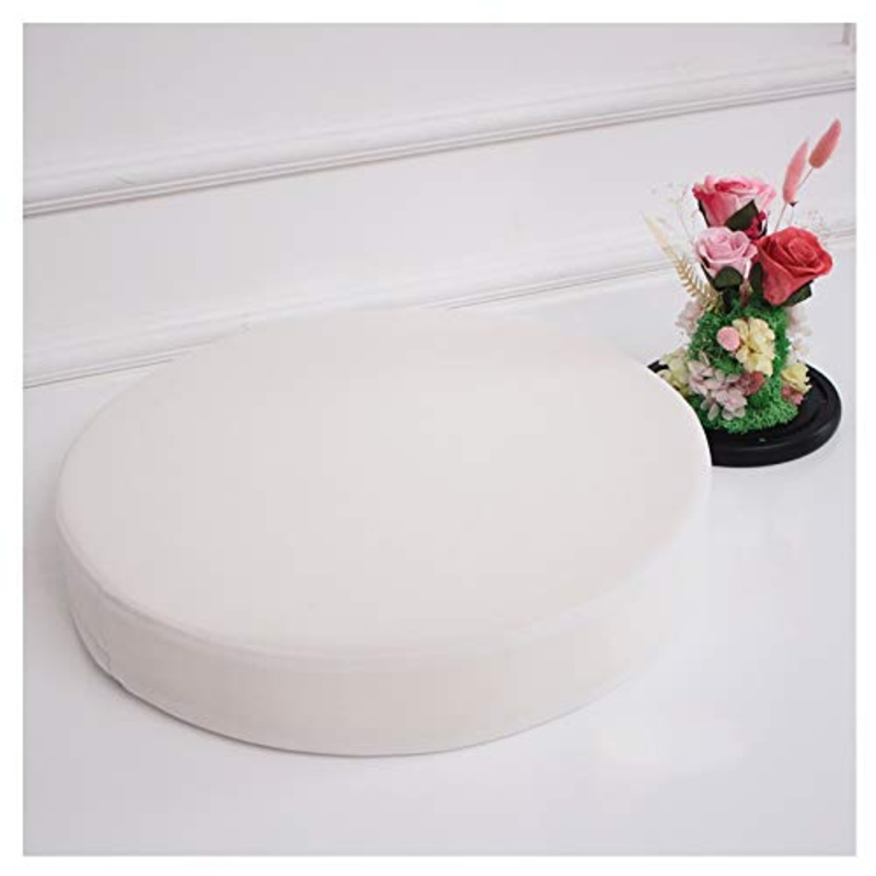 Cuscini rotondi per sedie, cuscino rotondo per divano, fodera in flanella, con cerniera nascosta a mezza apertura, cuscini per sedie per interni ed esterni, 5 cm di spessore, colore bianco, 60 x 5 cm