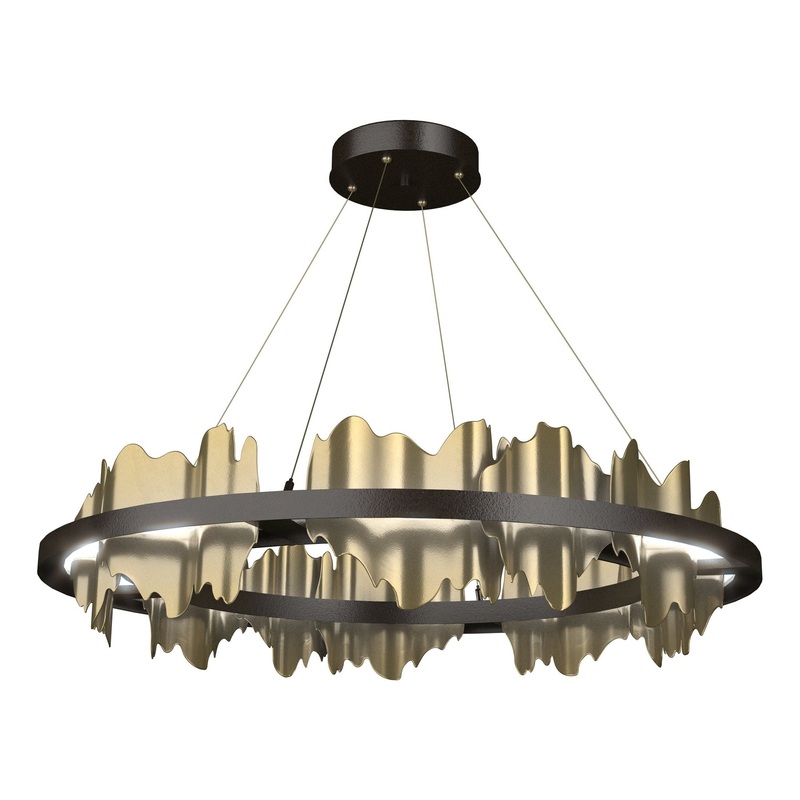 Hildene Circular LED Pendant Oil Rubbed Bronze Modern Brass
