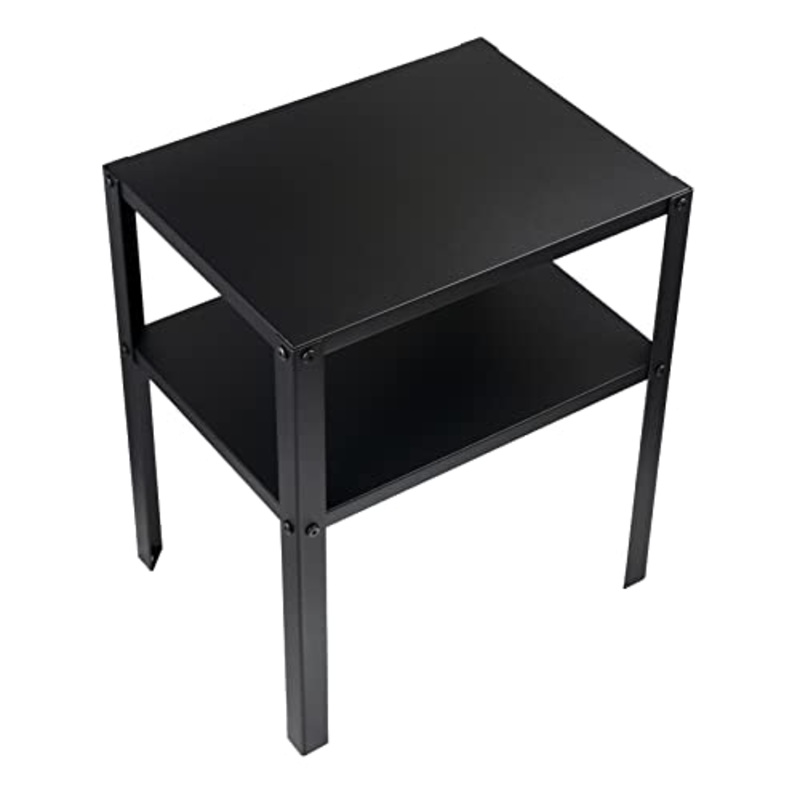 IKEA KNARREVIK – Comodino in metallo con ripiano, colore: nero.