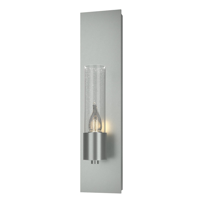 Pillar 1-Light Sconce Vintage Platinum Seeded Clear Glass (II)