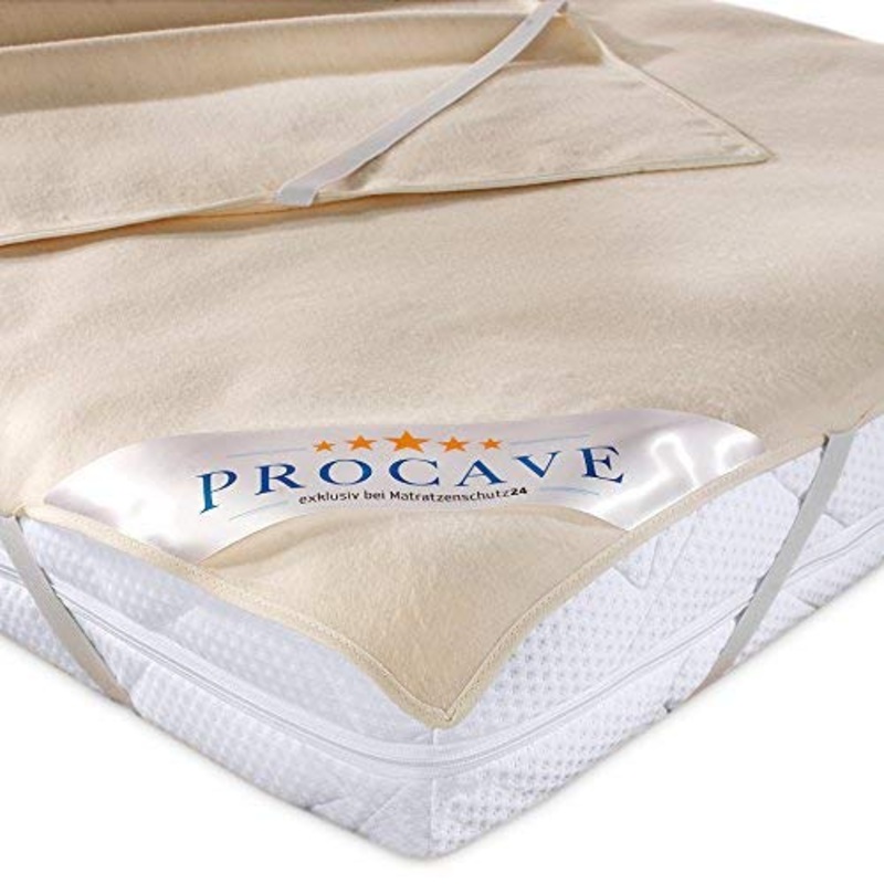 PROCAVE Coprimaterasso Molton, coprimaterasso in Cotone 100%, Copri Materasso Anti acaro, Made in Germany, 180x200cm