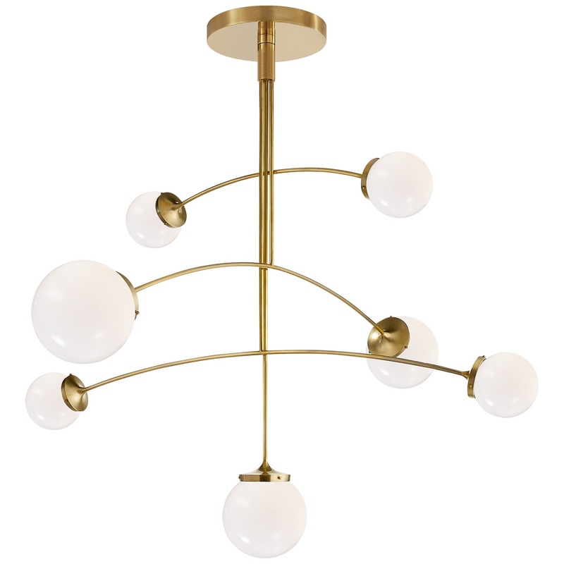 Seven Light Chandelier from the Prescott Collection in Soft Brass Finish by Visual Comfort Signature