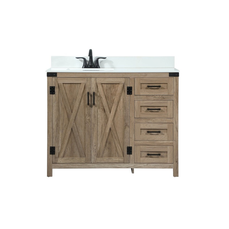 Single Bathroom Vanity from the Grant Collection in Natural Oak Finish by Elegant Lighting