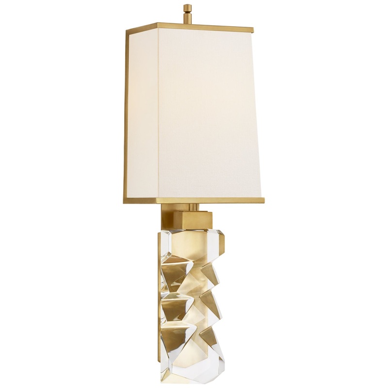 Two Light Wall Sconce from the Argentino Collection in Crystal And Hand-Rubbed Antique Brass Finish by Visual Comfort Signature