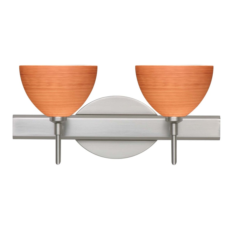 Two Light Wall Sconce from the Brella Collection in Satin Nickel Finish by Besa