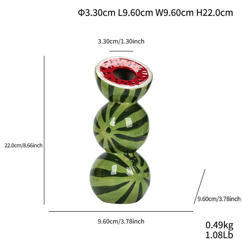 Watermelon Nordic-Style Minimalist Fruit and Flower Vase – Modern Home Decor