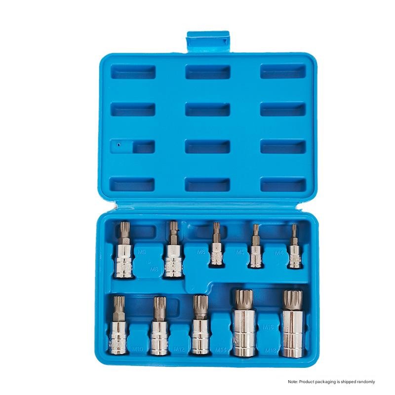 10-Piece M-Type Spline Bit Socket Set – Chrome Steel, Polished & Quenched for Durability with Storage Case(blue)