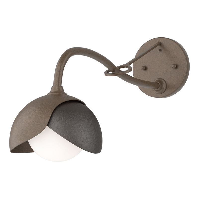 Brooklyn 1-Light Double Shade Long-Arm Sconce Bronze Oil Rubbed Bronze