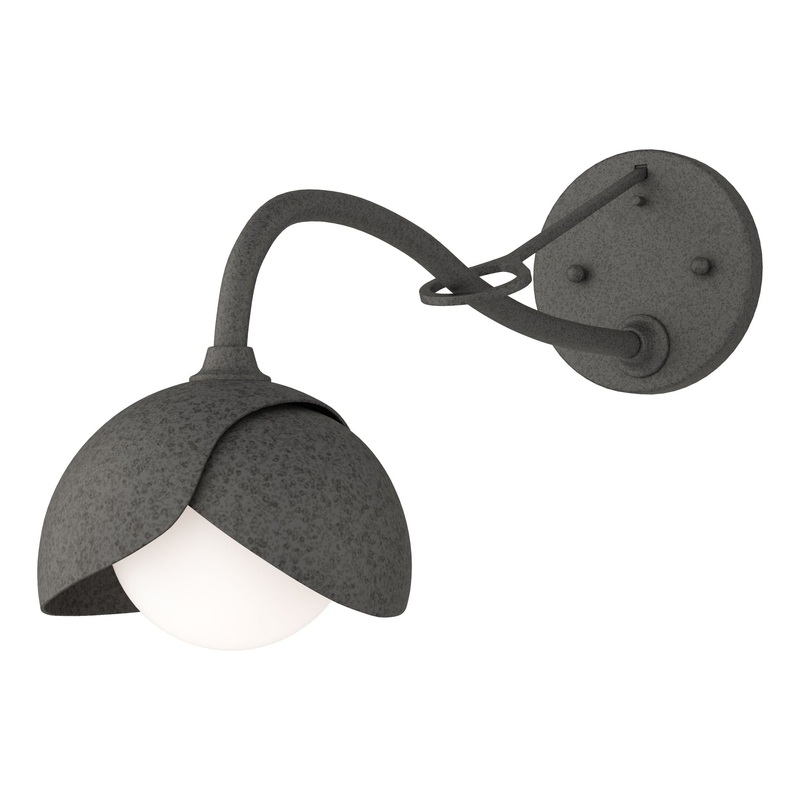 Brooklyn 1-Light Double Shade Long-Arm Sconce Natural Iron Natural Iron