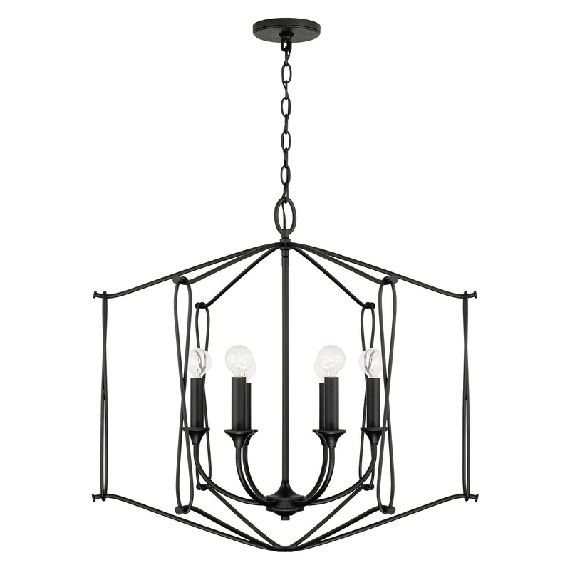 Capital Lighting 541661BI Bentley 6 Light Foyer Black Iron