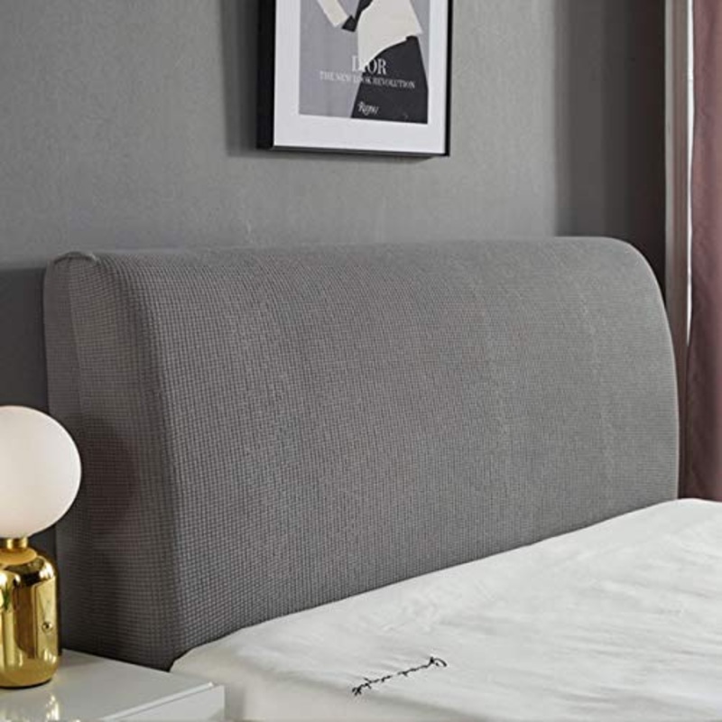 HDGZ Fodera Elastica Protezione Copertura per Testiera per Letto Copertura per Testiera per Letto Fodera Elastica Protezione per Decorazione Camera Letto (Color : Light Gray, Size : 1.5m)