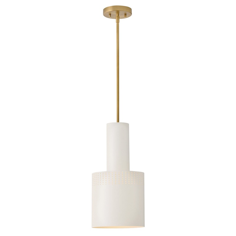 LED Pendant from the Casey Collection in Lacquered Brass Finish by Lark