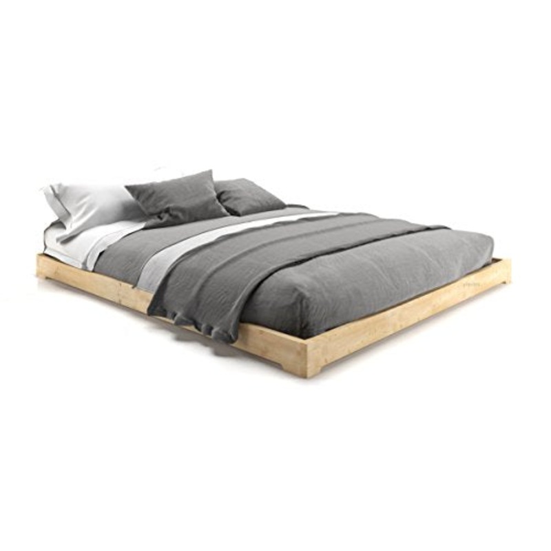 Letto in Legno, Letto Giapponese Modello Nokido 160×200 con reti a doghe, Non trattato