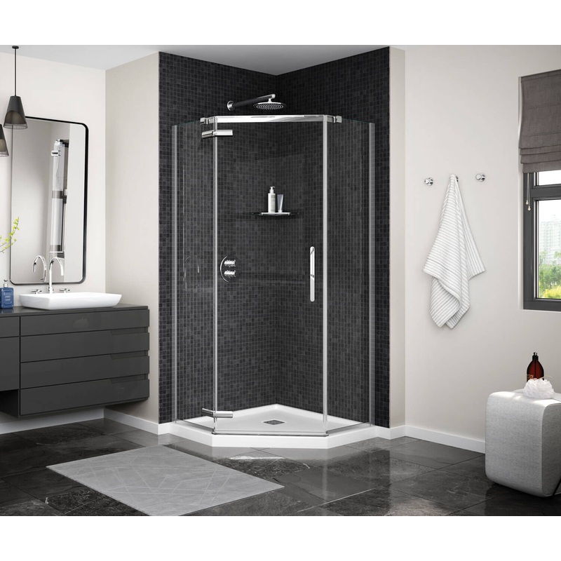 MAAX 137280-900-084-000 Link Curve Neo-angle 38 x 38 x 75 in. 8mm Pivot Shower Door for Corner Installation with Clear glass in Chrome
