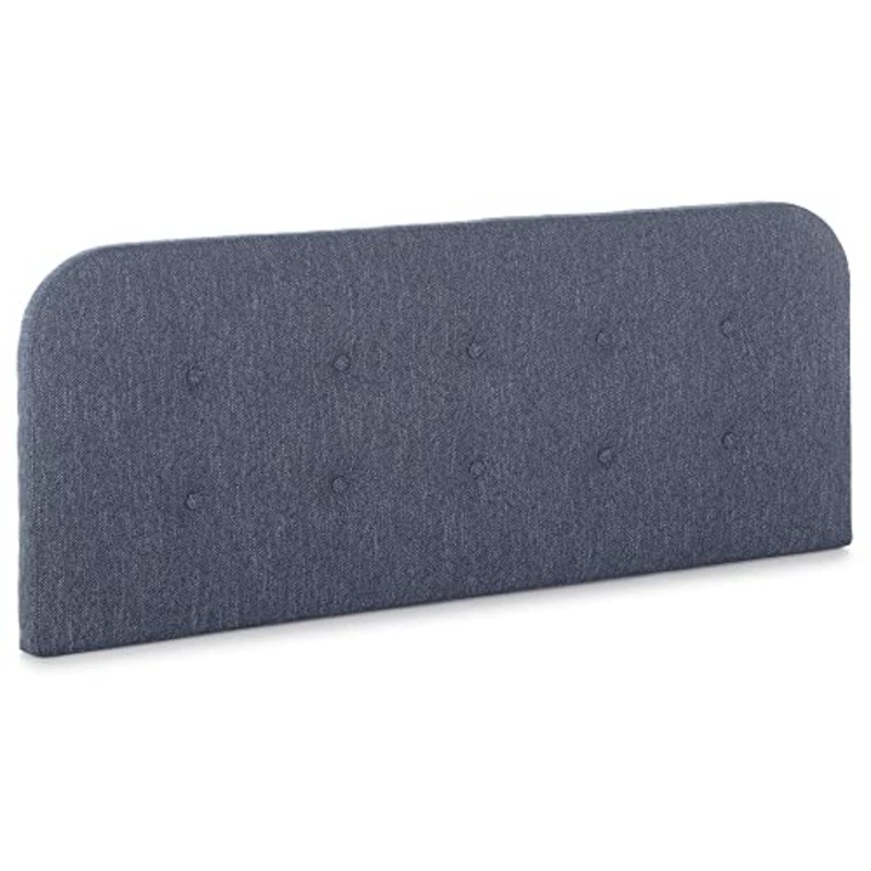 marcKonfort Testiera Rivestita in Tela Saona 140×60 cm Color Blu, Imbottita con spuma, para cama 135 cm, Bottoni capitonn, 8 cm di Spessore, Include harware per Il Fissaggio alla Parete