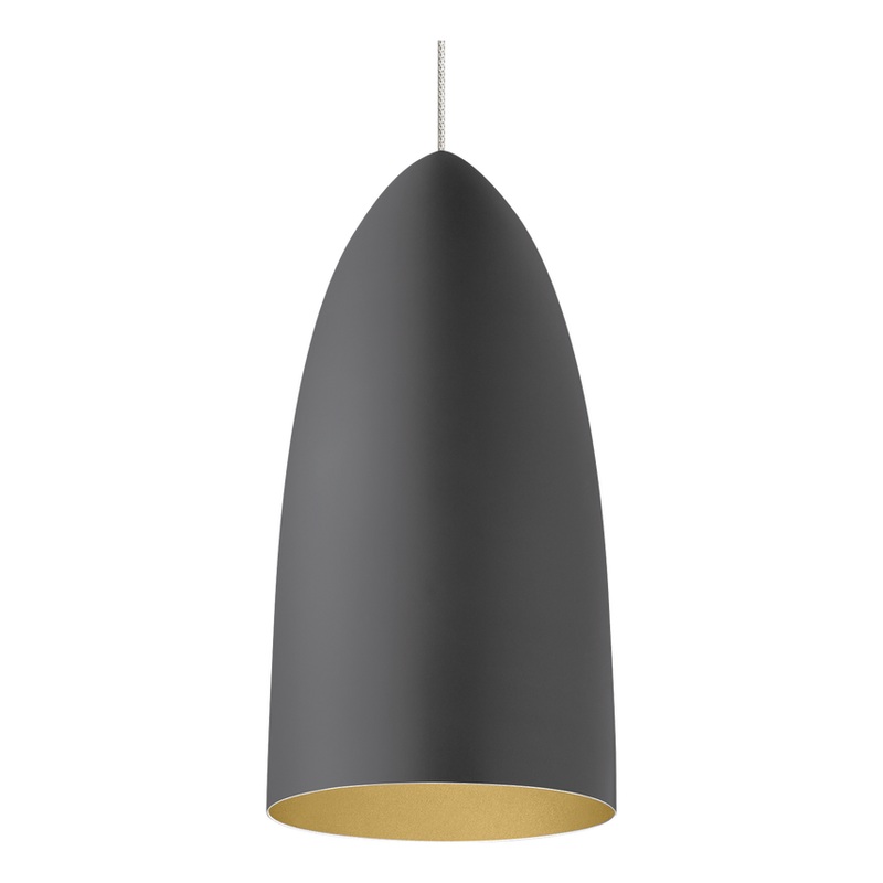 Mini Signal Pendant MonoRail Satin Nickel and Rubberized Gray/Gold None