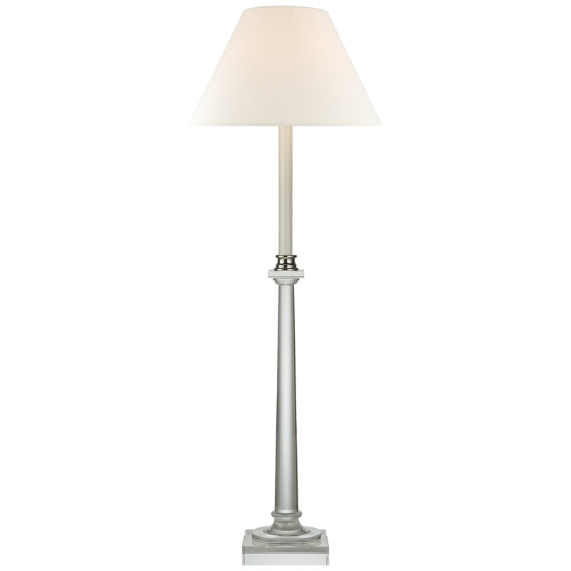 One Light Buffet Lamp from the Swedish Column Collection in Crystal Finish by Visual Comfort Signature