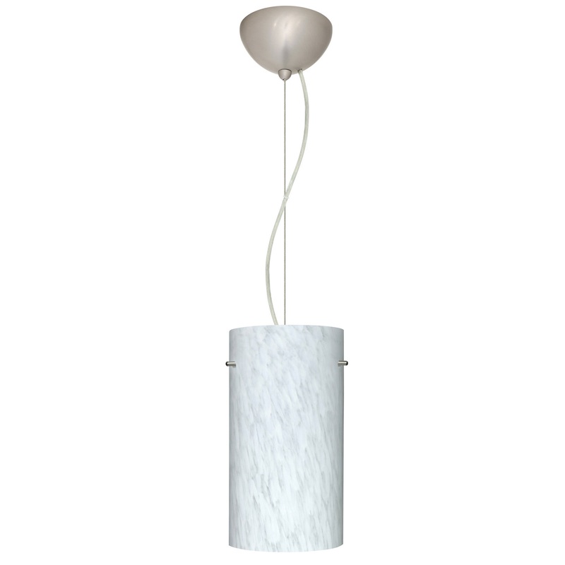 One Light Pendant from the Tondo Collection in Satin Nickel Finish by Besa