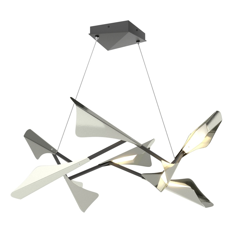 Plume 8-Light LED Pendant Black Sterling