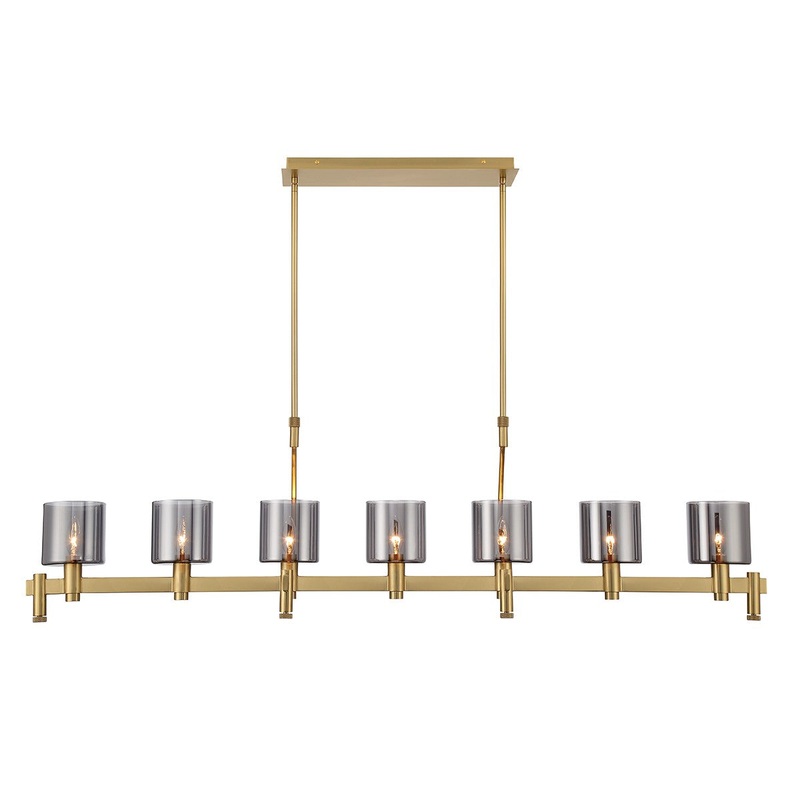 Seven Light Chandelier from the Decato Collection in Brushed Gold Finish by Eurofase