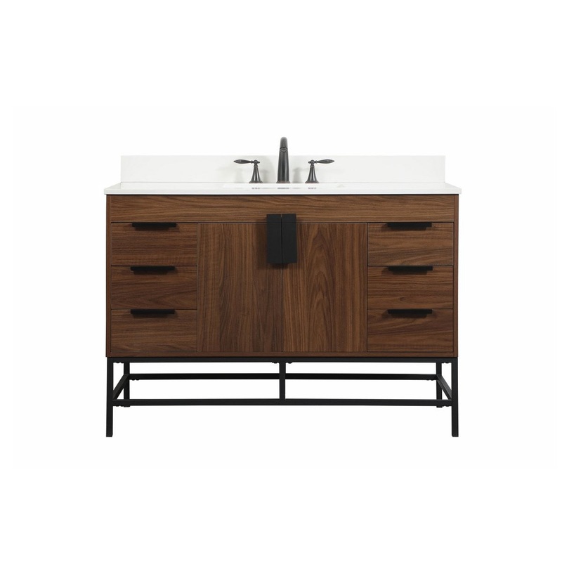 Single Bathroom Vanity from the Eugene Collection in Walnut Finish by Elegant Lighting